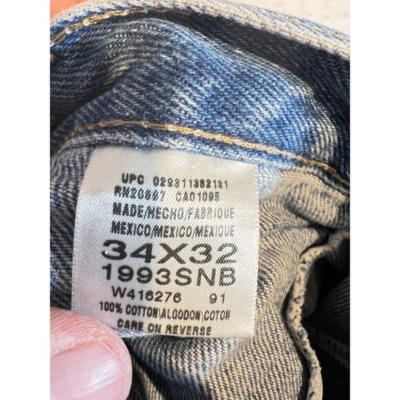 Dickies Denim Jeans 1993SNB Men's 34W x 32L(TAG) 35W 31L Actual Med Wash Work - Picture 2 of 14